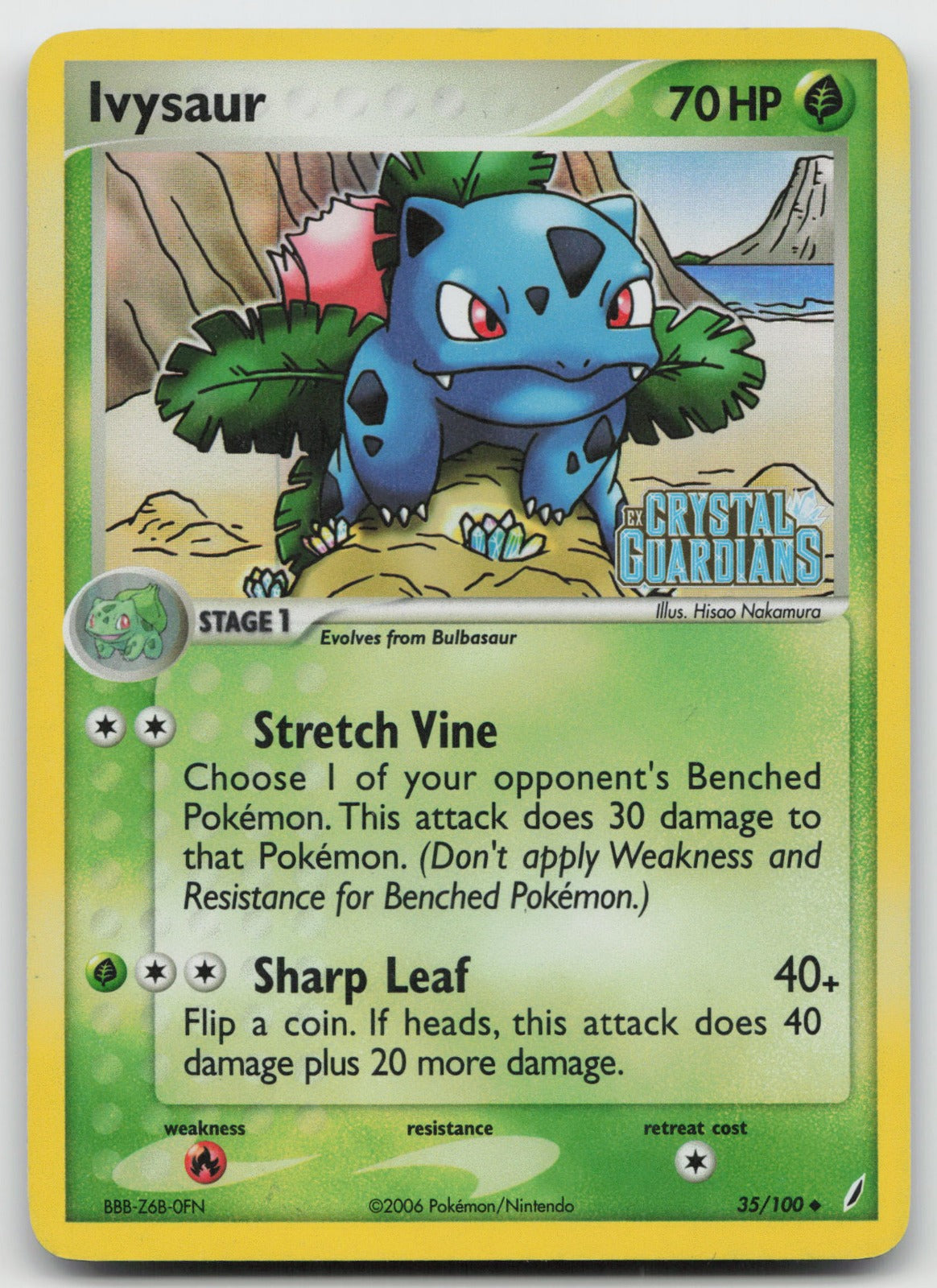 Ivysaur Reverse Holo Uncommon EX Crystal Guardians 35/100 HP
