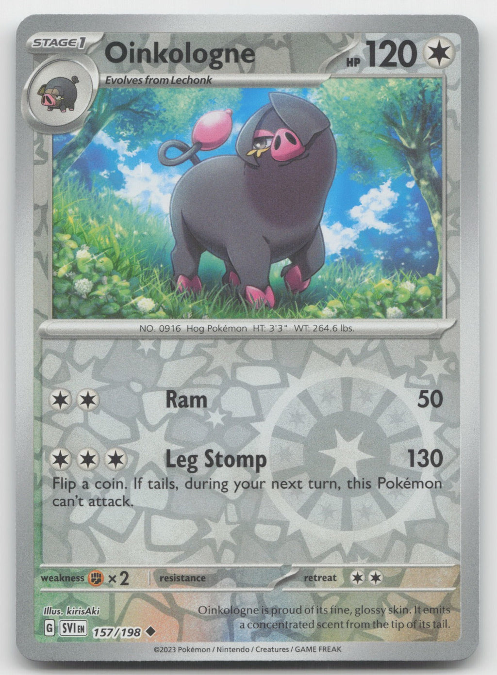 Oinkologne Reverse Holo Uncommon SV01: Scarlet & Violet Base Set 157/198 NM