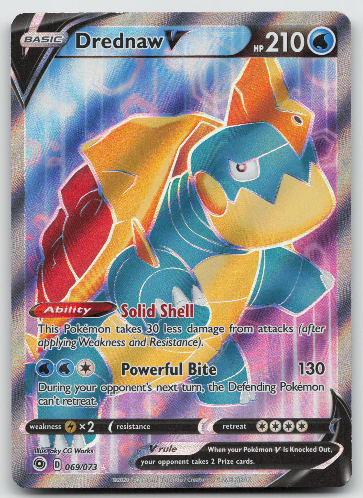 Drednaw V (Full Art) Ultra Rare Holo Champion's Path 069/073 NM