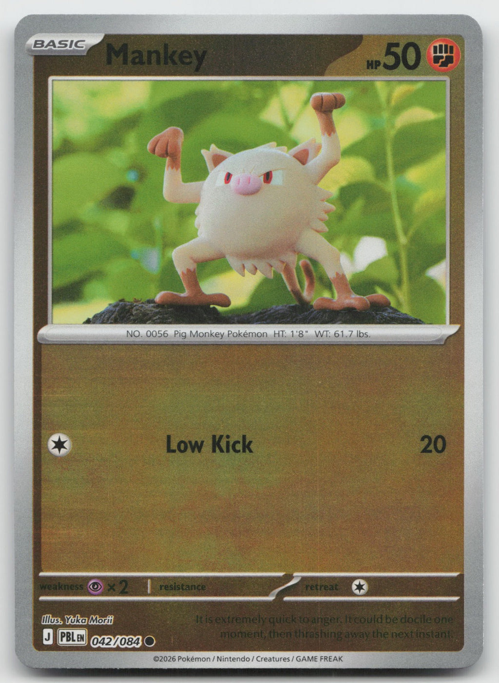 Mankey Reverse Holo Common ME05: Pitch Black 042/084 NM