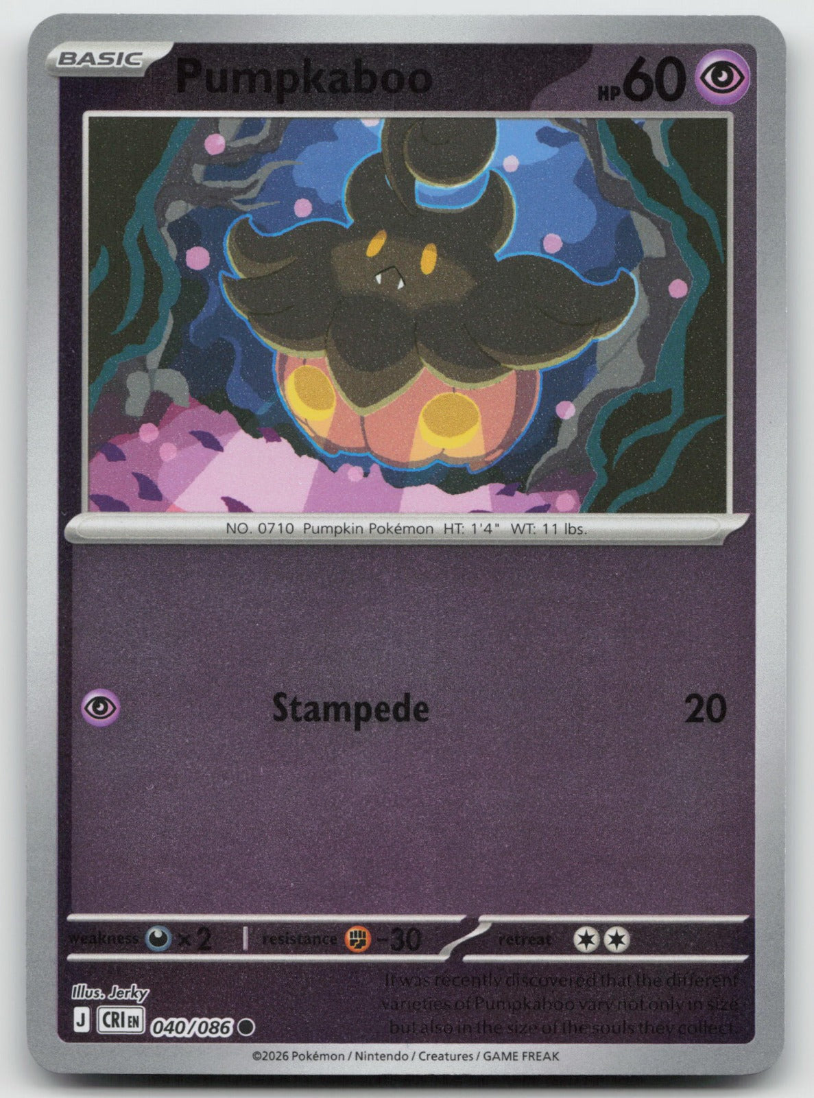 Pumpkaboo Common Reverse Holo ME04: Chaos Rising 040/086 NM