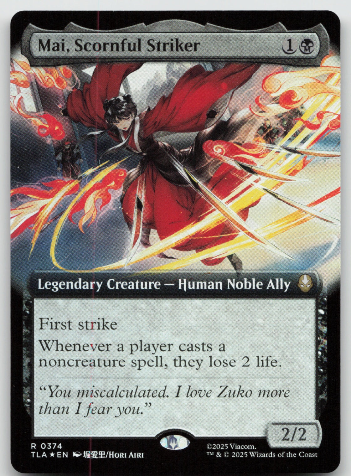 Mai, Scornful Striker (Extended Art) R Foil Avatar: The Last Airbender 374 NM