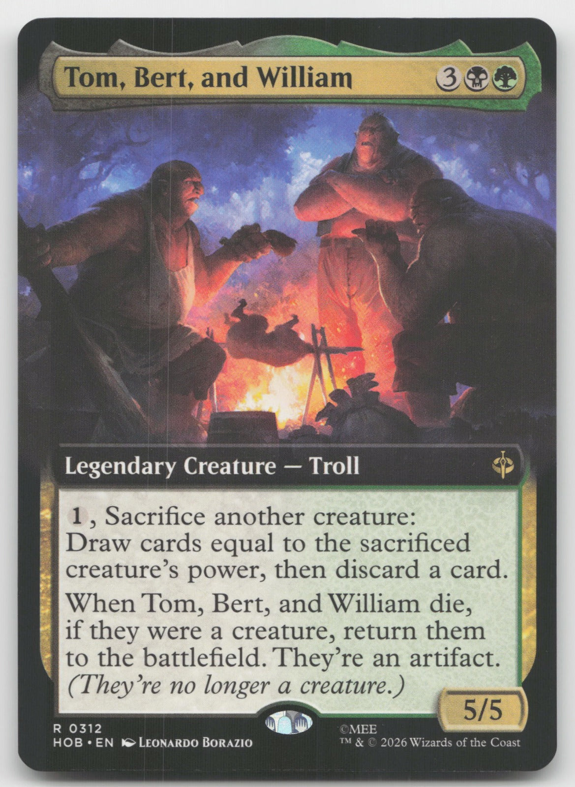 Tom, Bert, and William (Extended Art) R The Hobbit 312 NM