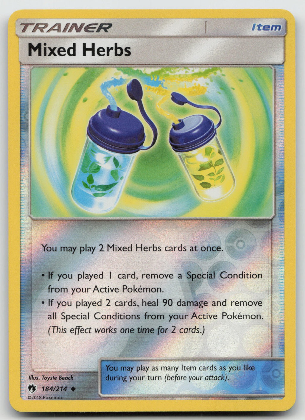 Mixed Herbs Reverse Holo Uncommon SM - Lost Thunder 184/214 NM