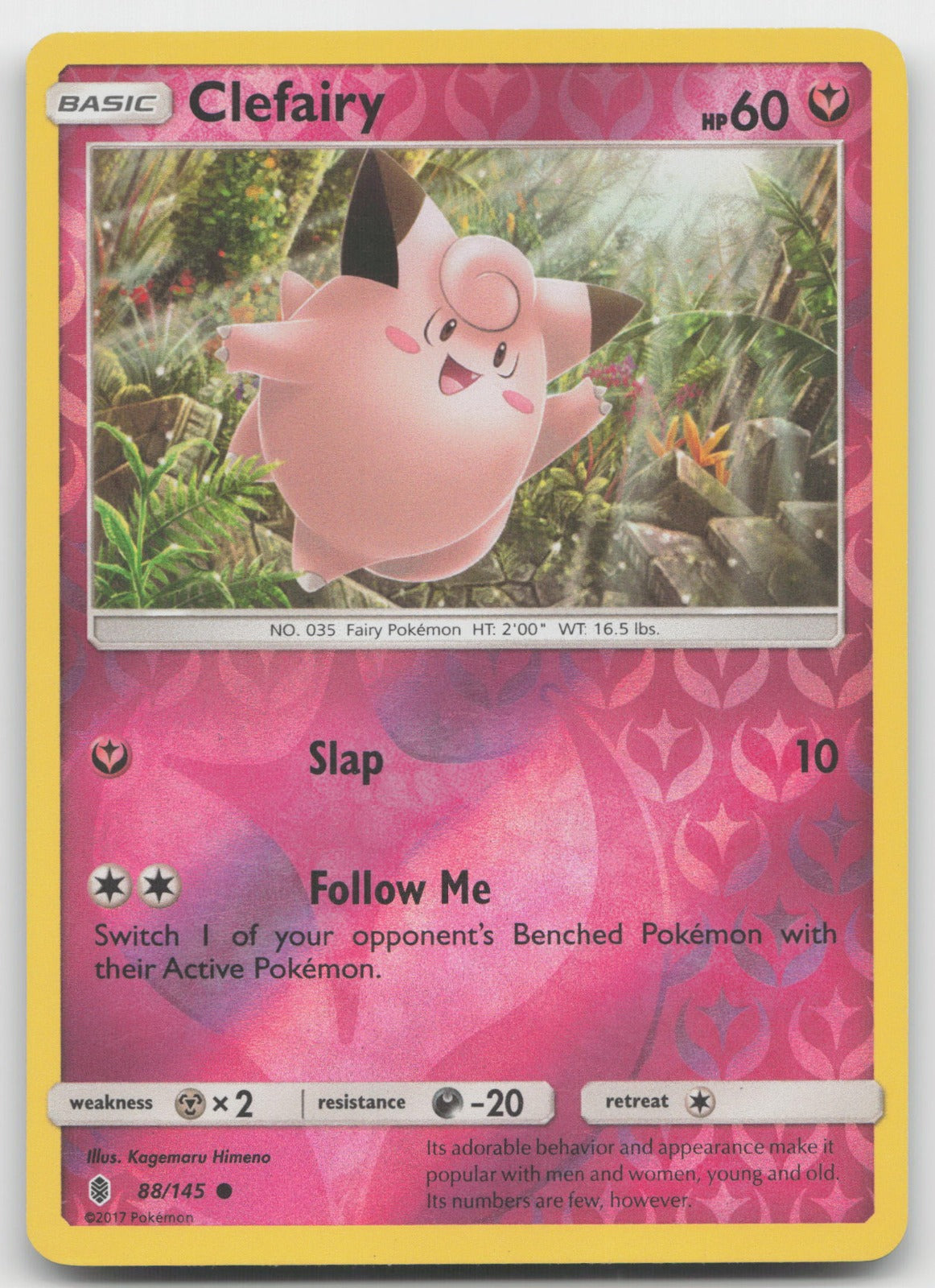 Clefairy Reverse Holo Common SM - Guardians Rising 88/145 LP