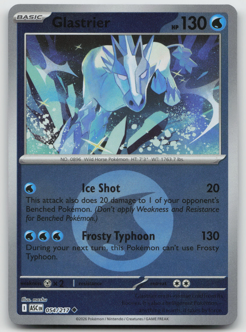 Glastrier Water Energy Uncommon Reverse Holofoil ME: Ascended Heroes 054/217 NM