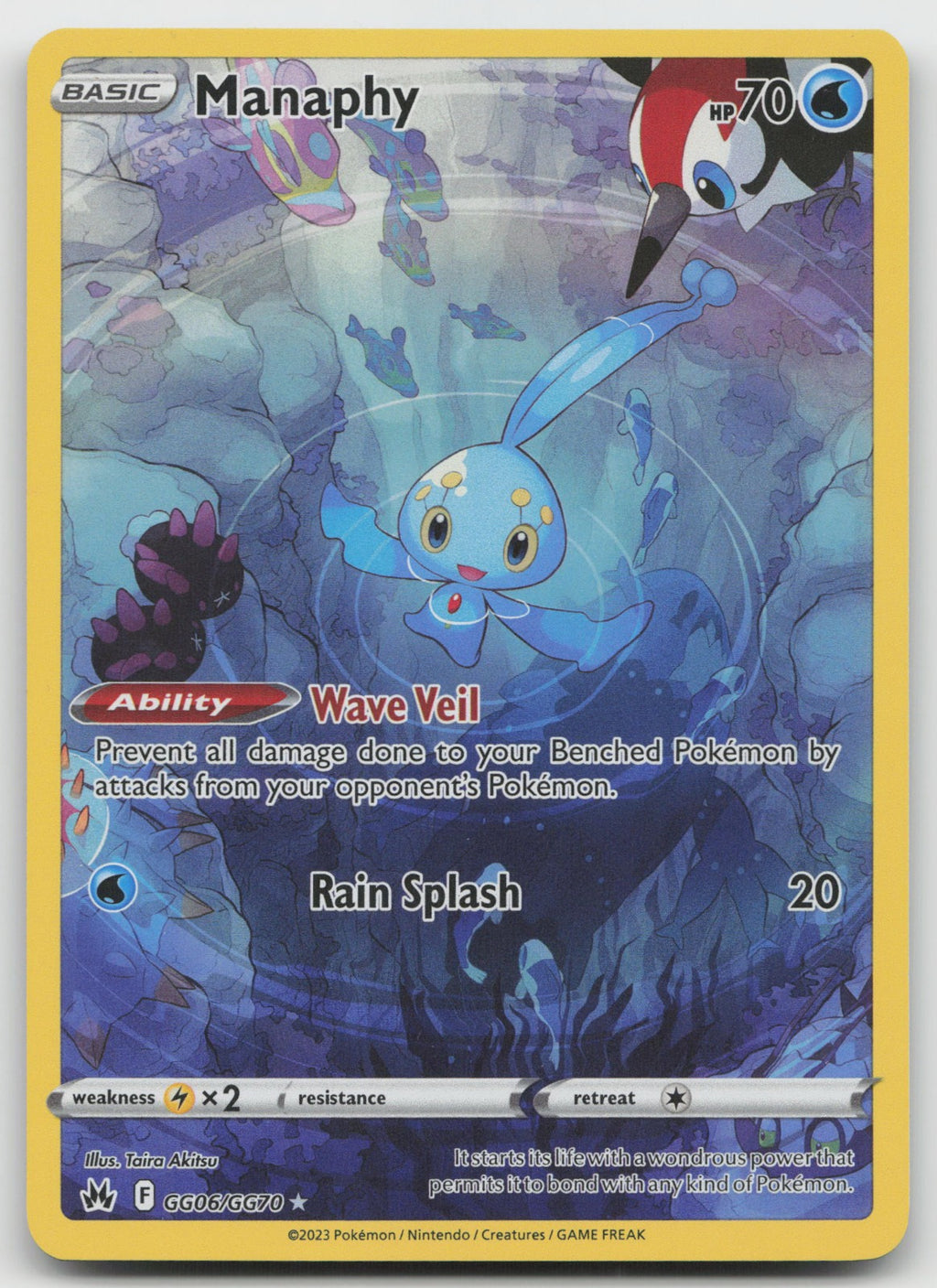 Manaphy Ultra Rare Holo SWSH: Crown Zenith: Galarian Gallery GG06/GG70 NM