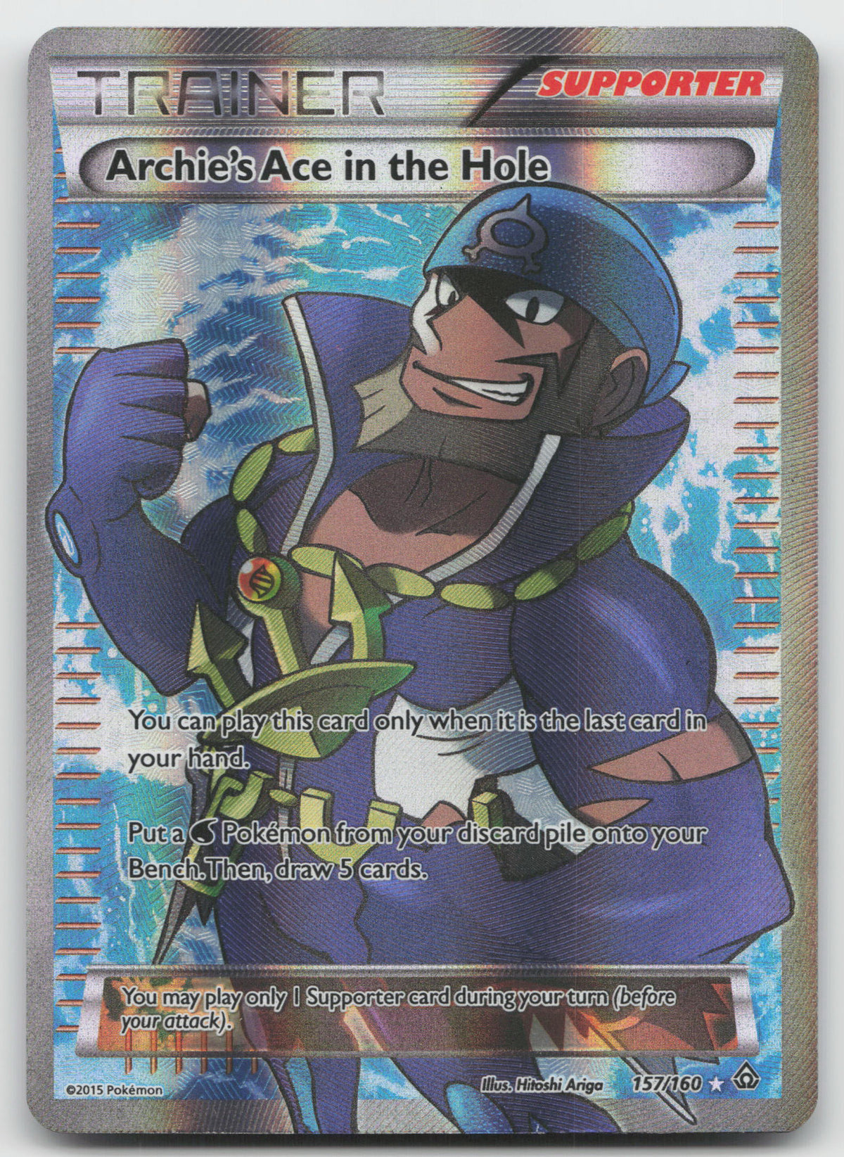 Archie's Ace in the Hole (Full Art) Ultra Rare Holo XY - Primal Clash 157/160 LP