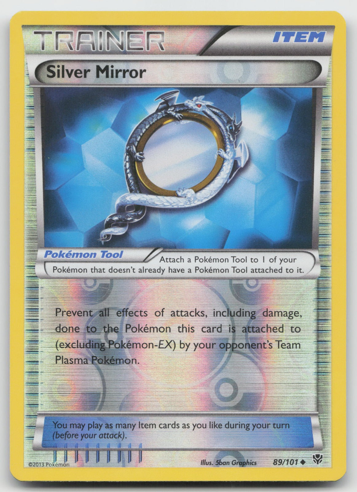 Silver Mirror Uncommon Reverse Holo Plasma Blast 89/101 NM