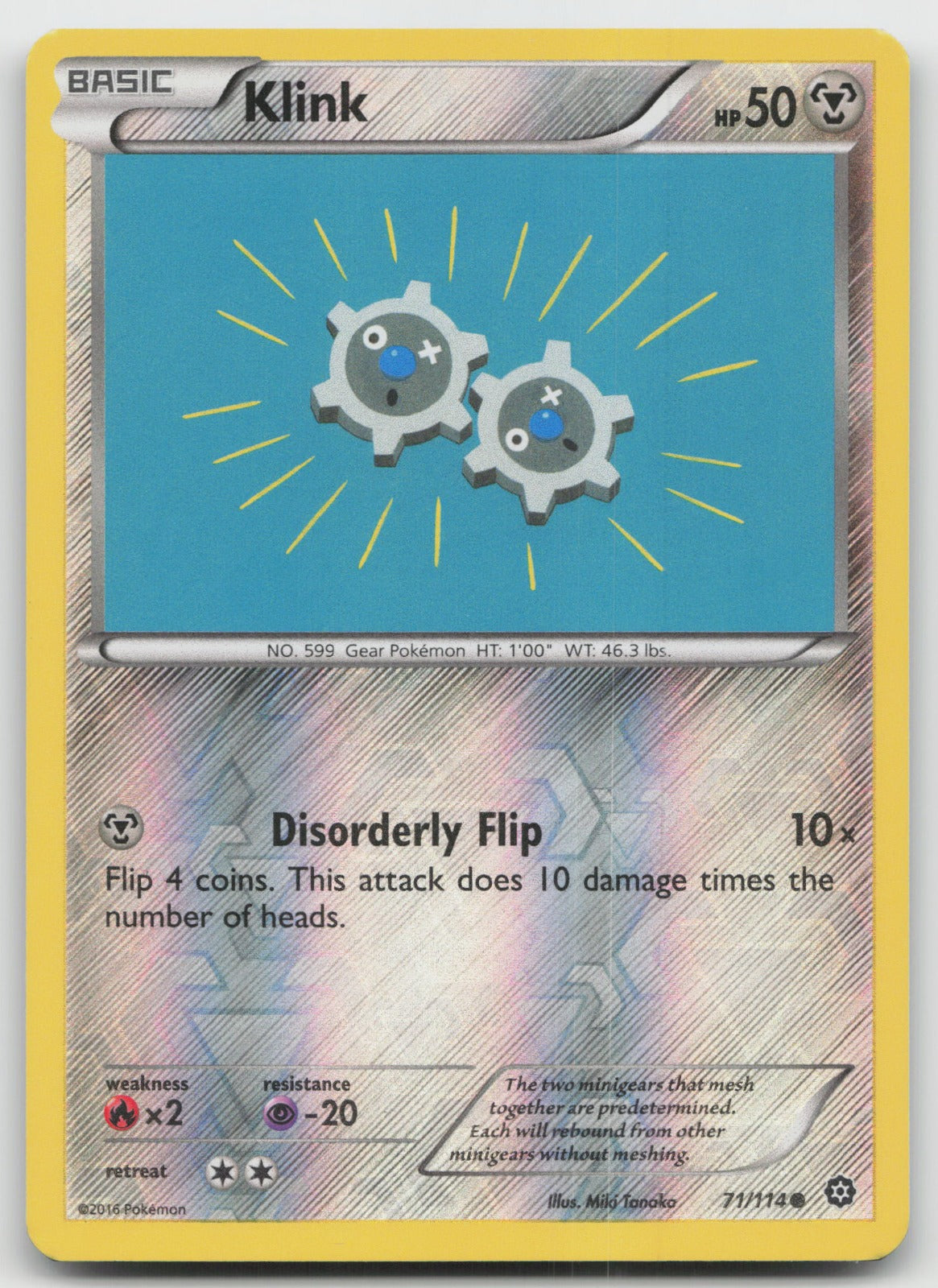 Klink Common Reverse Holo XY - Steam Siege 71/114 LP