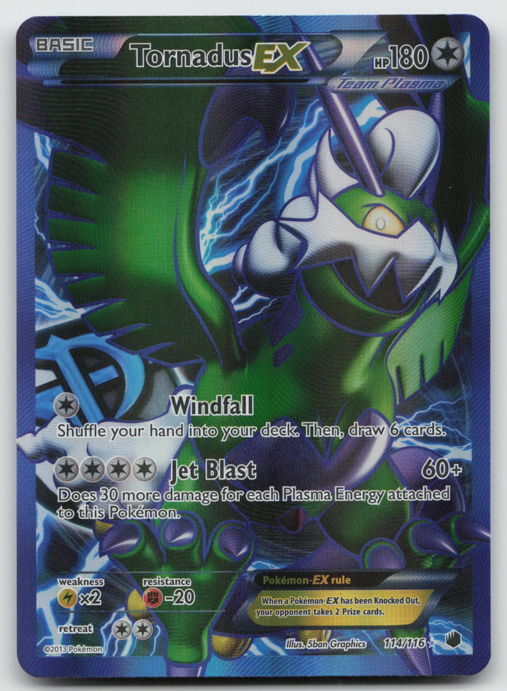 Tornadus EX (Team Plasma) (Full Art) Holo Ultra Rare Plasma Freeze 114/116 VLP