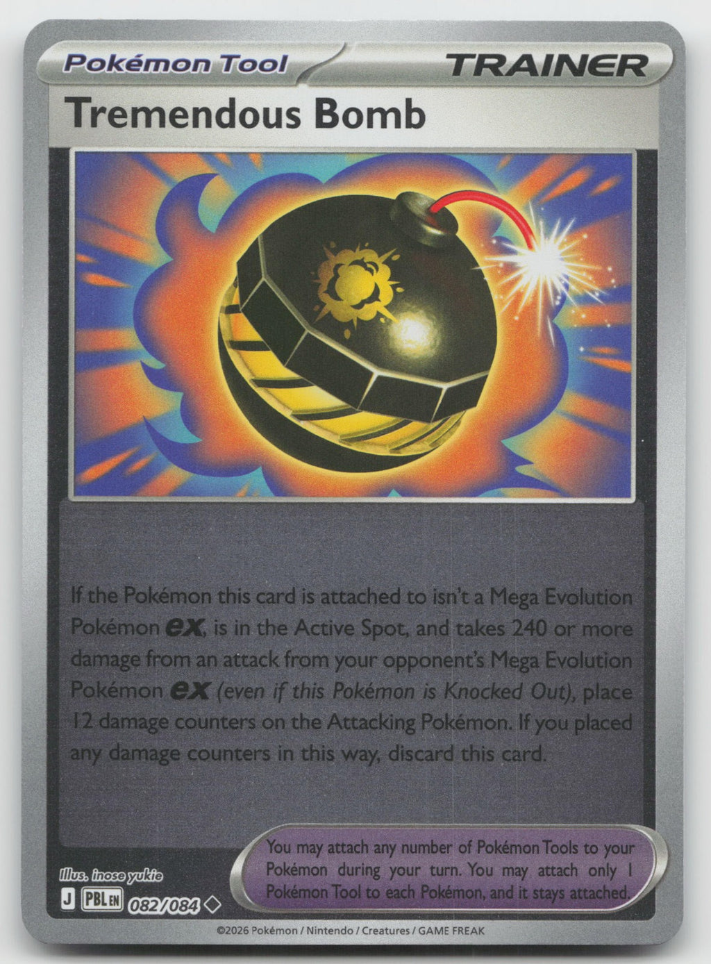 Tremendous Bomb Reverse Holo Uncommon ME05: Pitch Black 082/084 NM