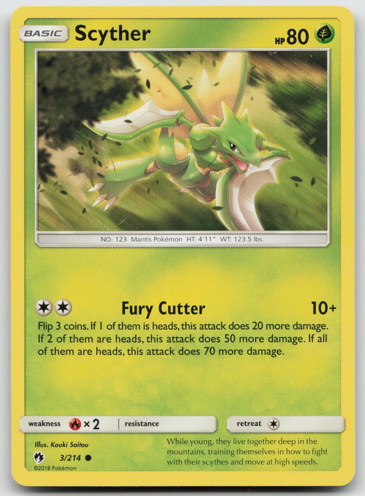 Scyther Common SM - Lost Thunder 3/214 NM