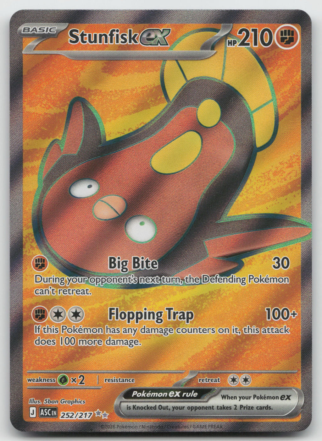 Stunfisk ex - Ultra Rare Holo ME: Ascended Heroes 252/217 NM