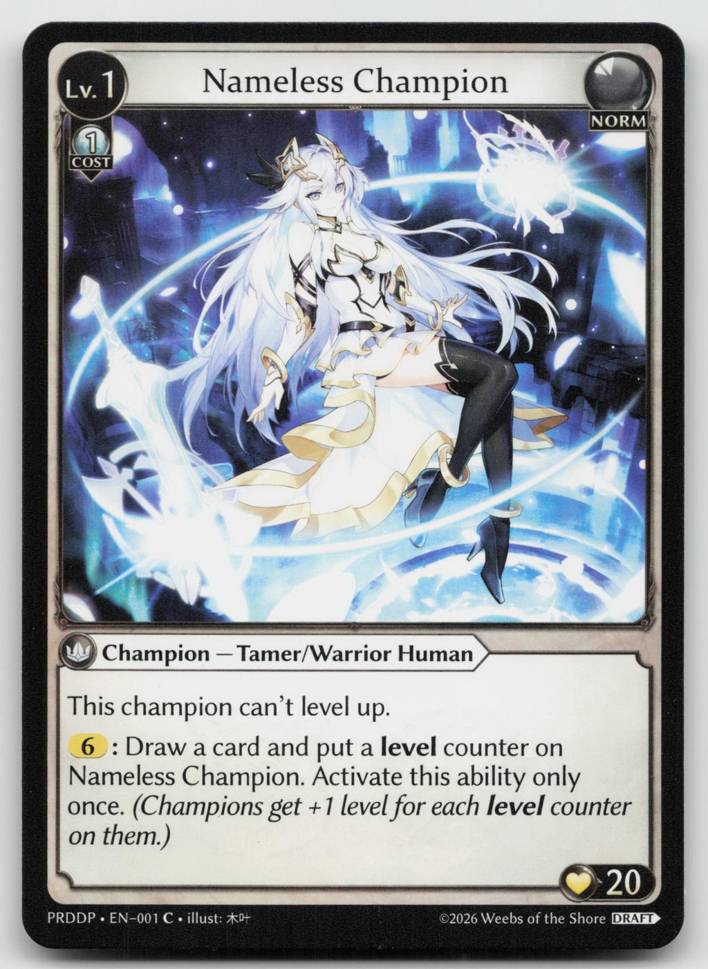 Nameless Champion (Tamer/Warrior Human) Common Mortal Ambition Draft 001 NM