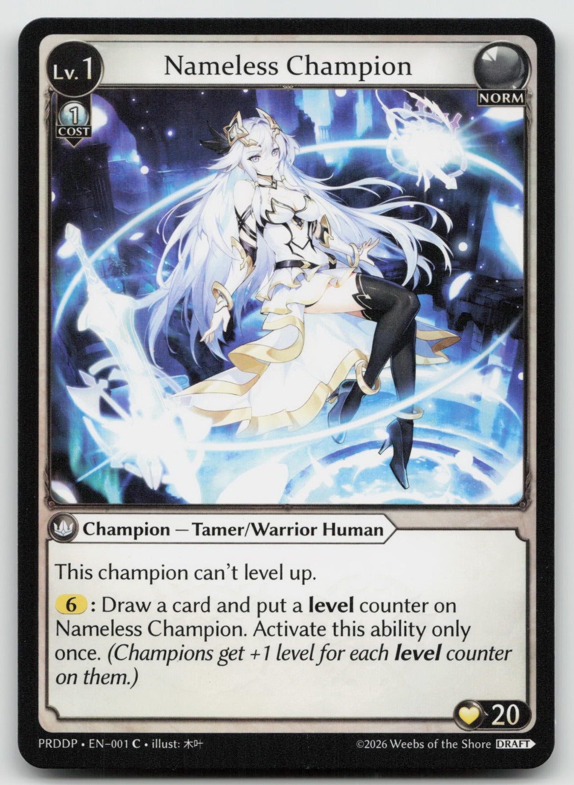 Nameless Champion (Tamer/Warrior Human) Common Mortal Ambition Draft 001 NM