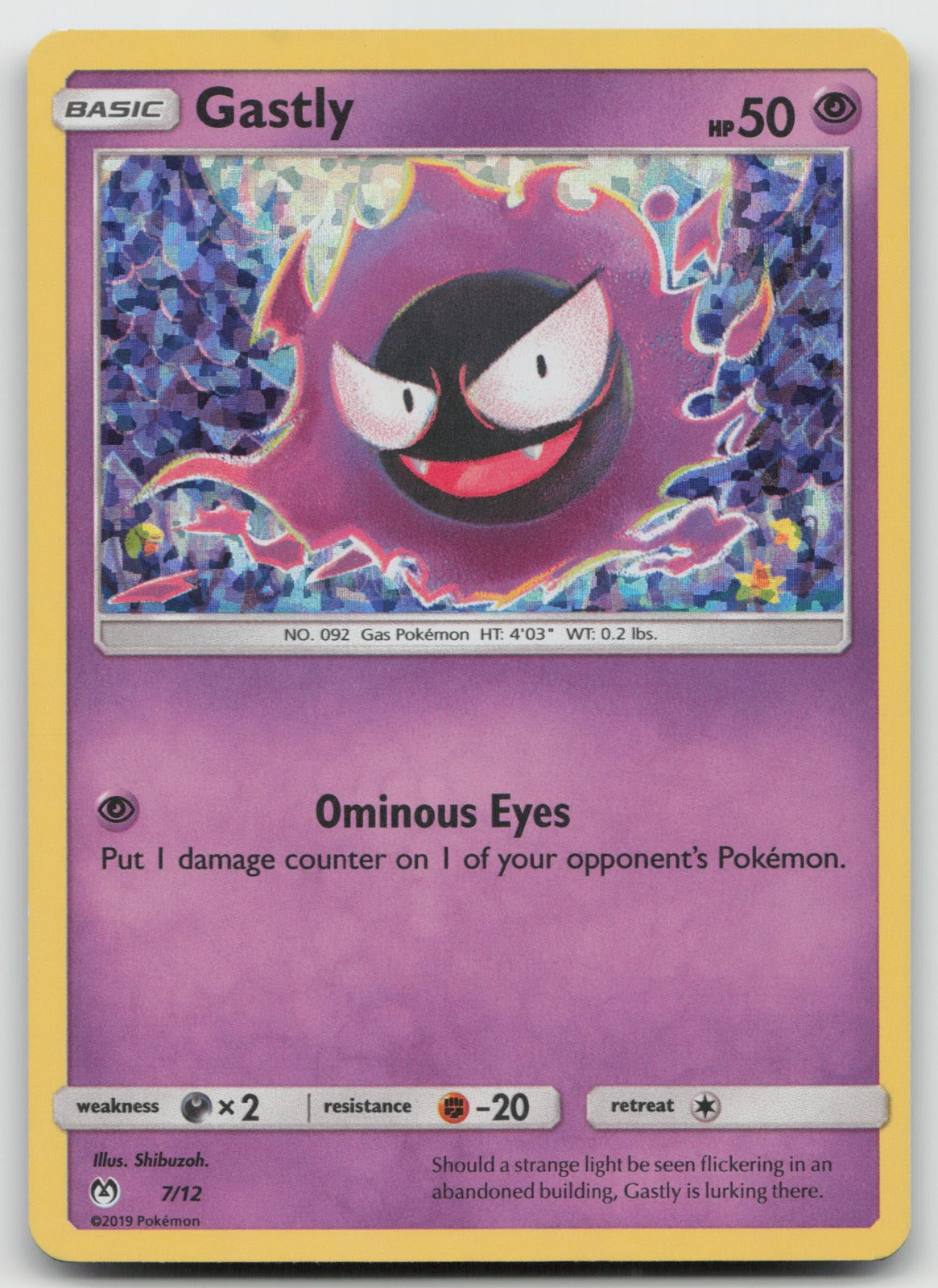 Gastly - Holo McDonald's Promos 2019 7/12 LP/MP