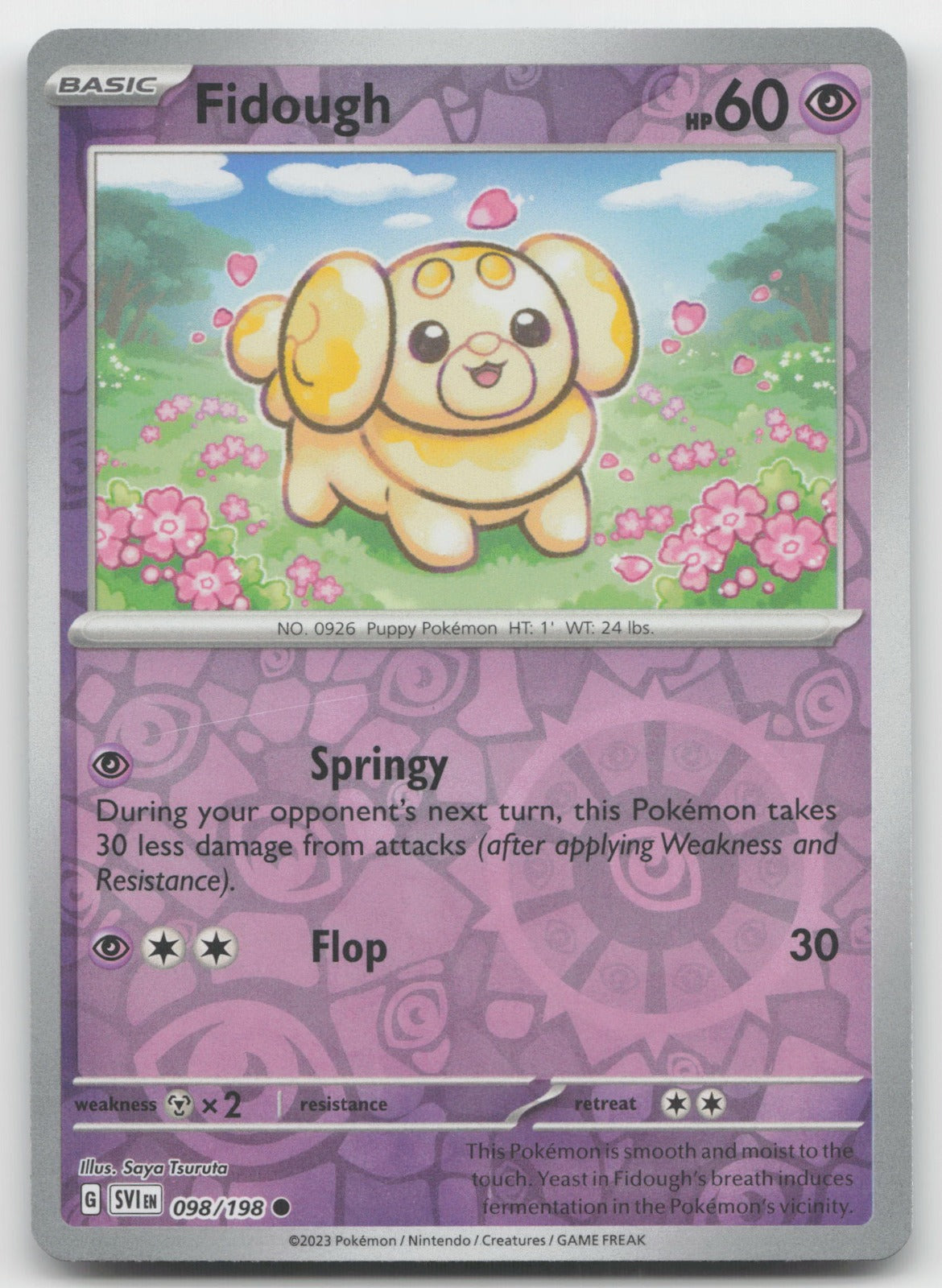 Fidough Reverse Holo Common SV01: Scarlet & Violet Base Set 098/198 NM