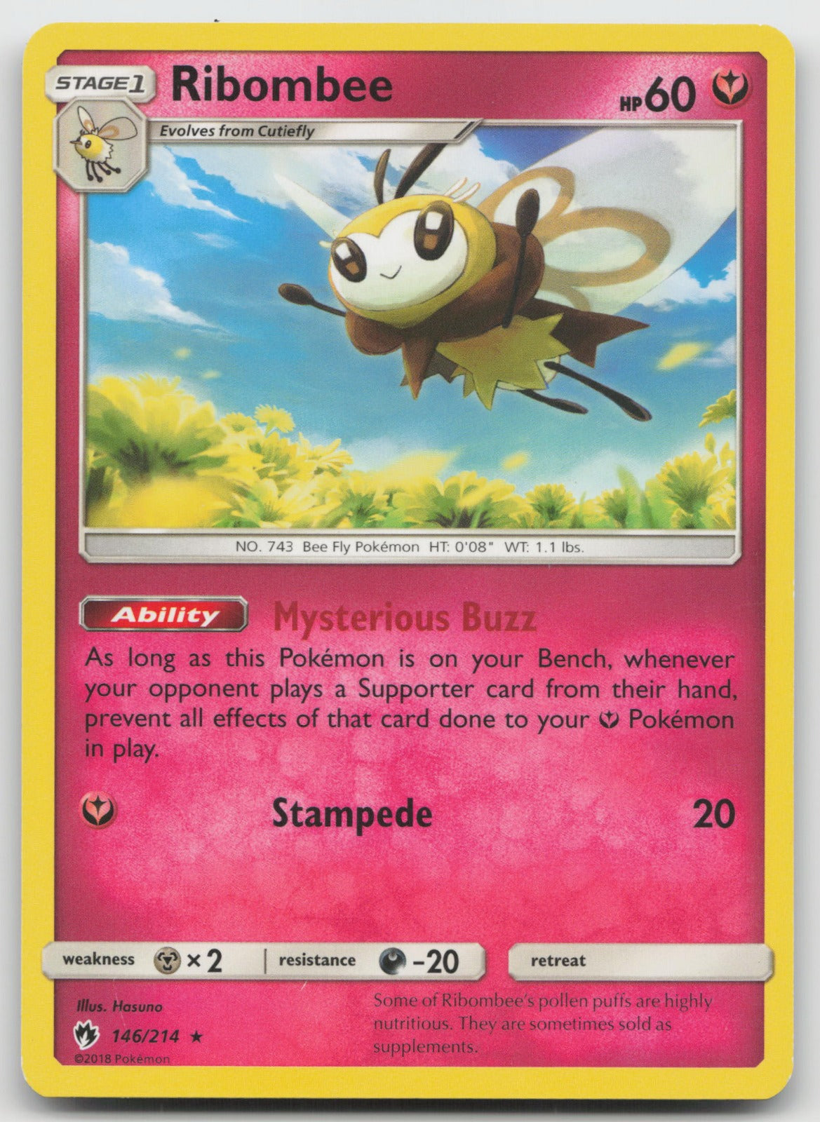 Ribombee Rare SM - Lost Thunder 146/214 NM