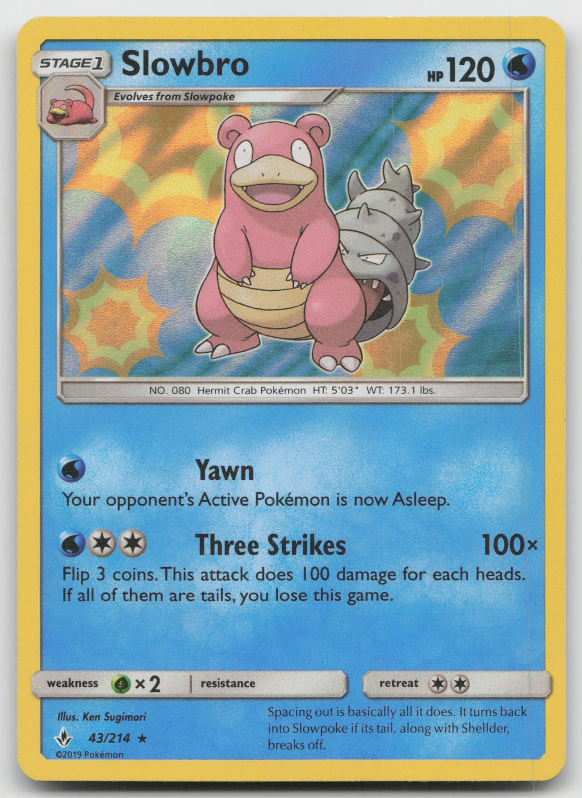 Slowbro Holo Rare SM - Unbroken Bonds 43/214 LP