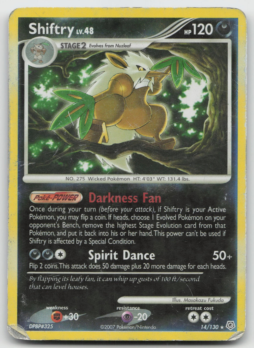 Shiftry Rare Reverse Holo Diamond and Pearl 14/130 DMG