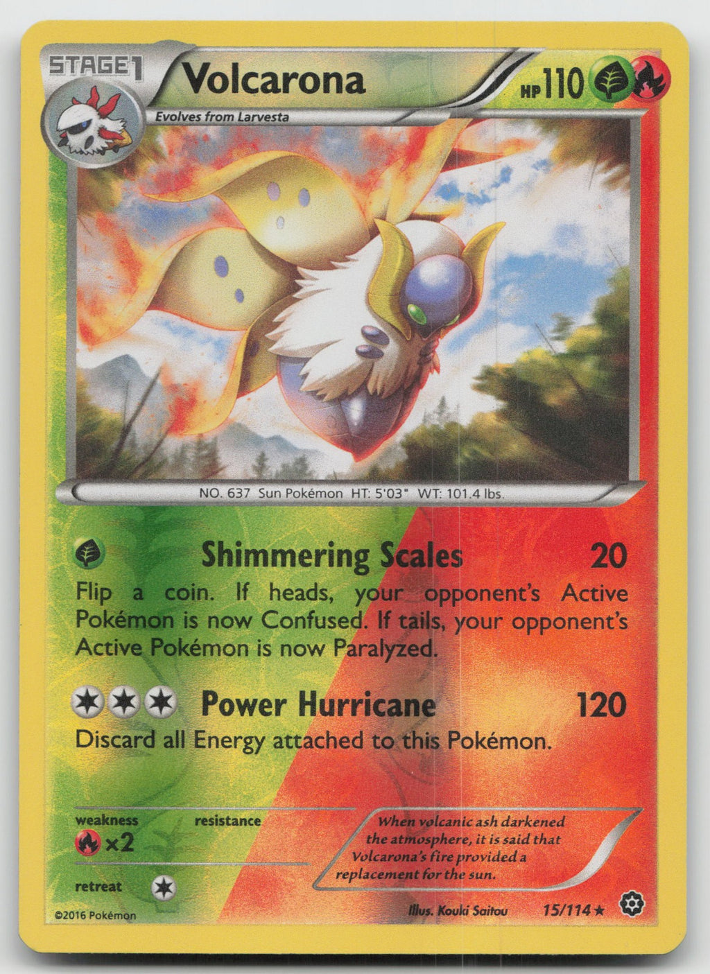 Volcarona Rare Reverse Holo XY - Steam Siege 15/114 VLP