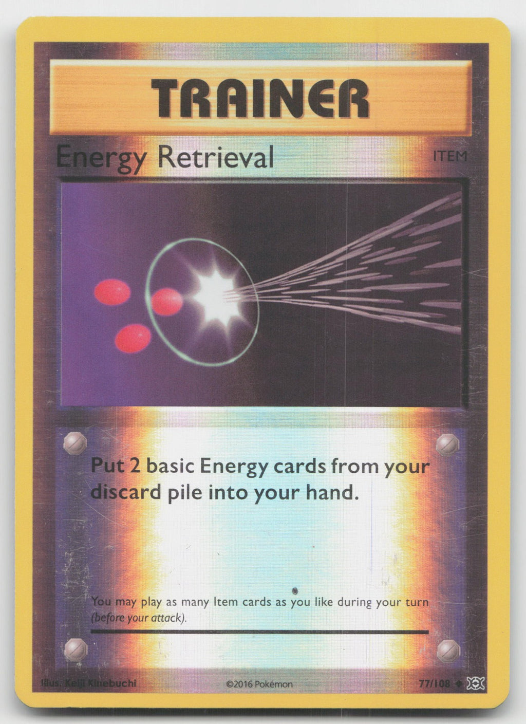 Energy Retrieval Reverse Holo Uncommon XY - Evolutions 77/108 LP