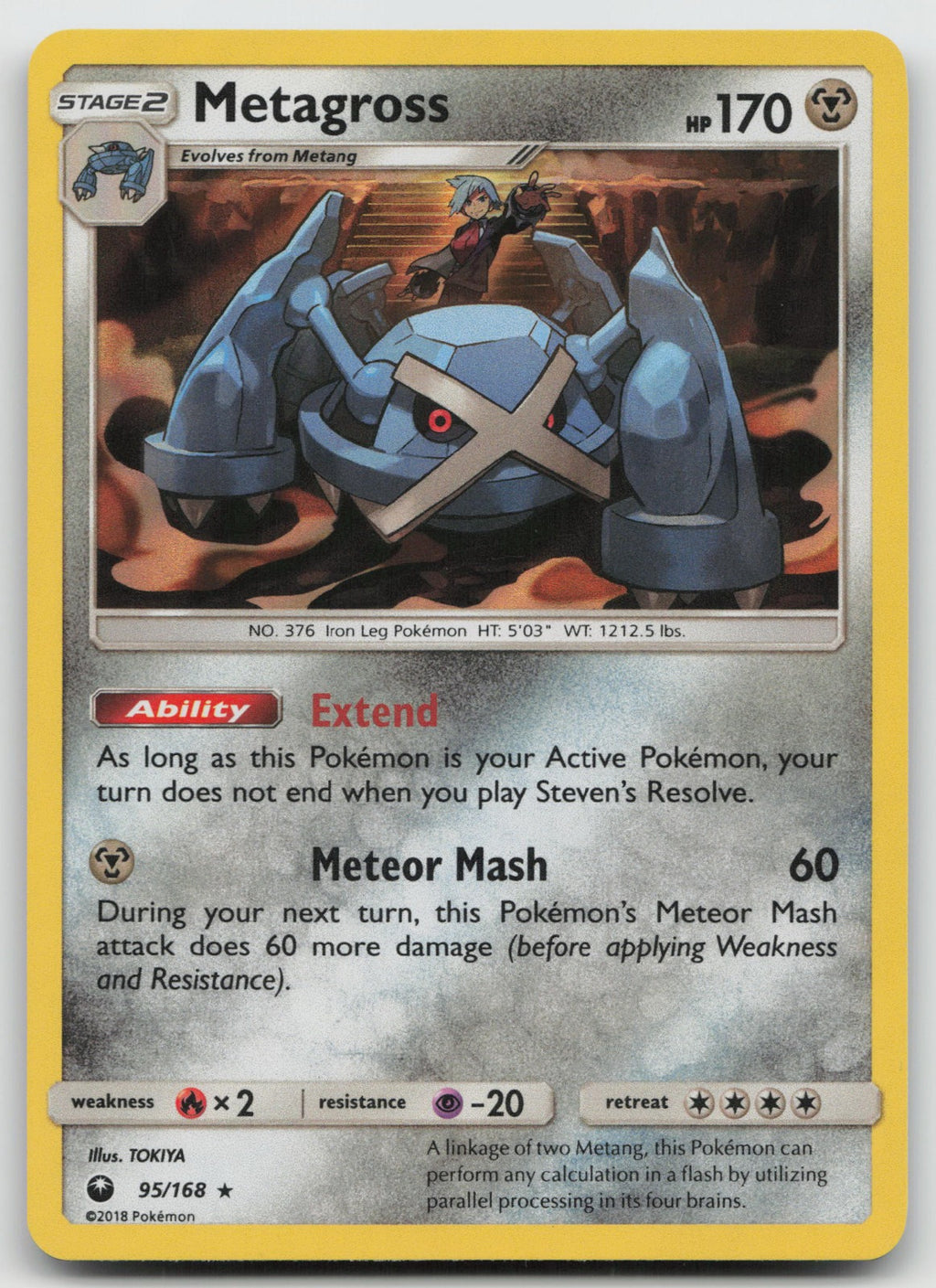 Metagross Holo Rare SM - Celestial Storm 95/168 NM