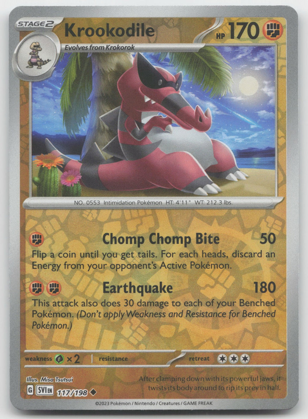 Krookodile Reverse Holo Uncommon SV01: Scarlet & Violet Base Set 117/198 NM