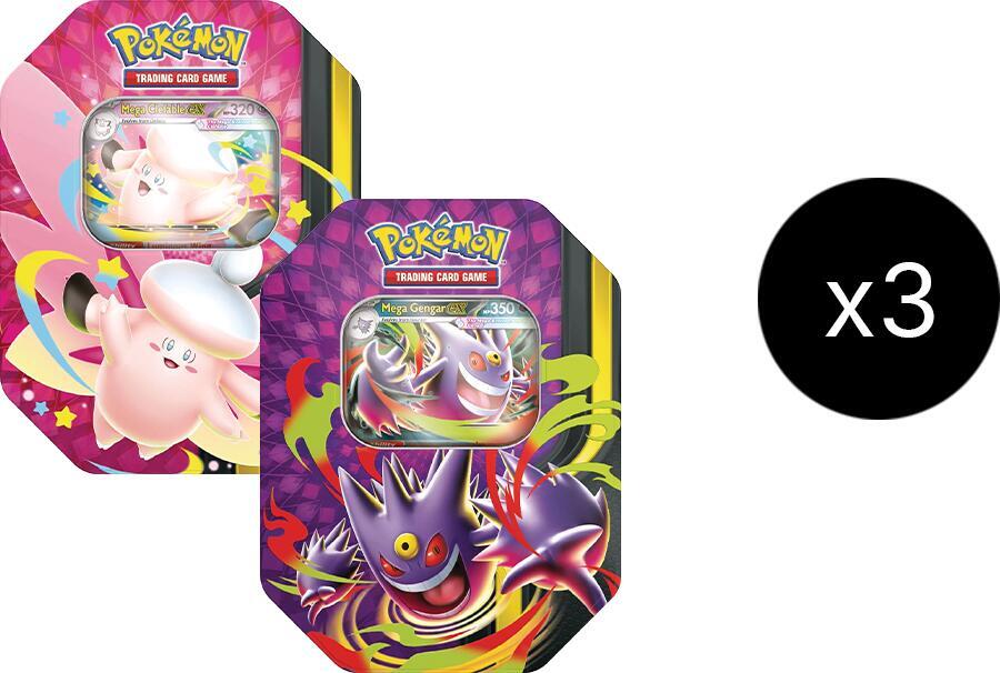 Mega Moonlit Tin Case (3 Gengar, 3 Clefable)