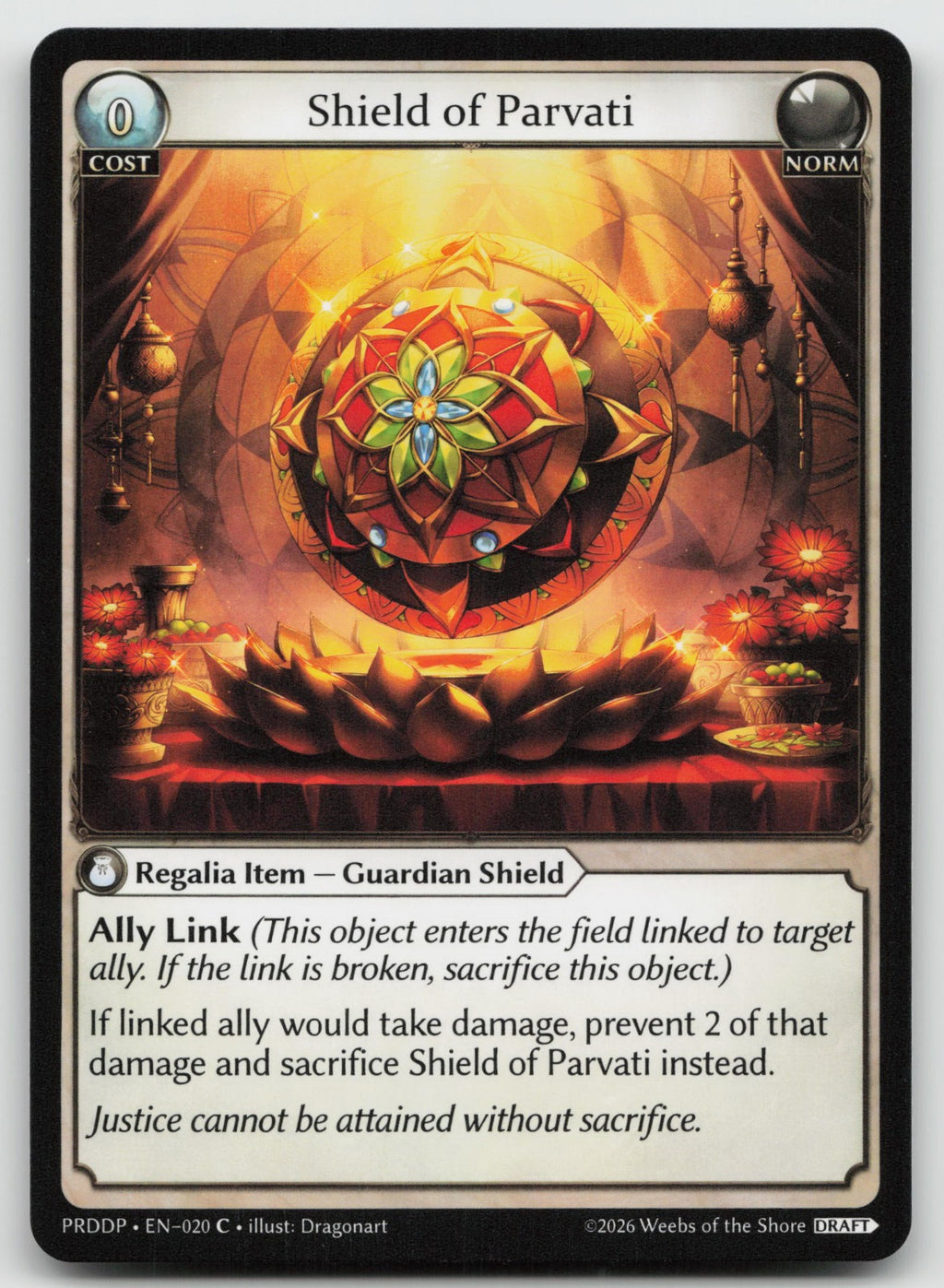 Shield of Parvati Common Mortal Ambition Draft 020 NM