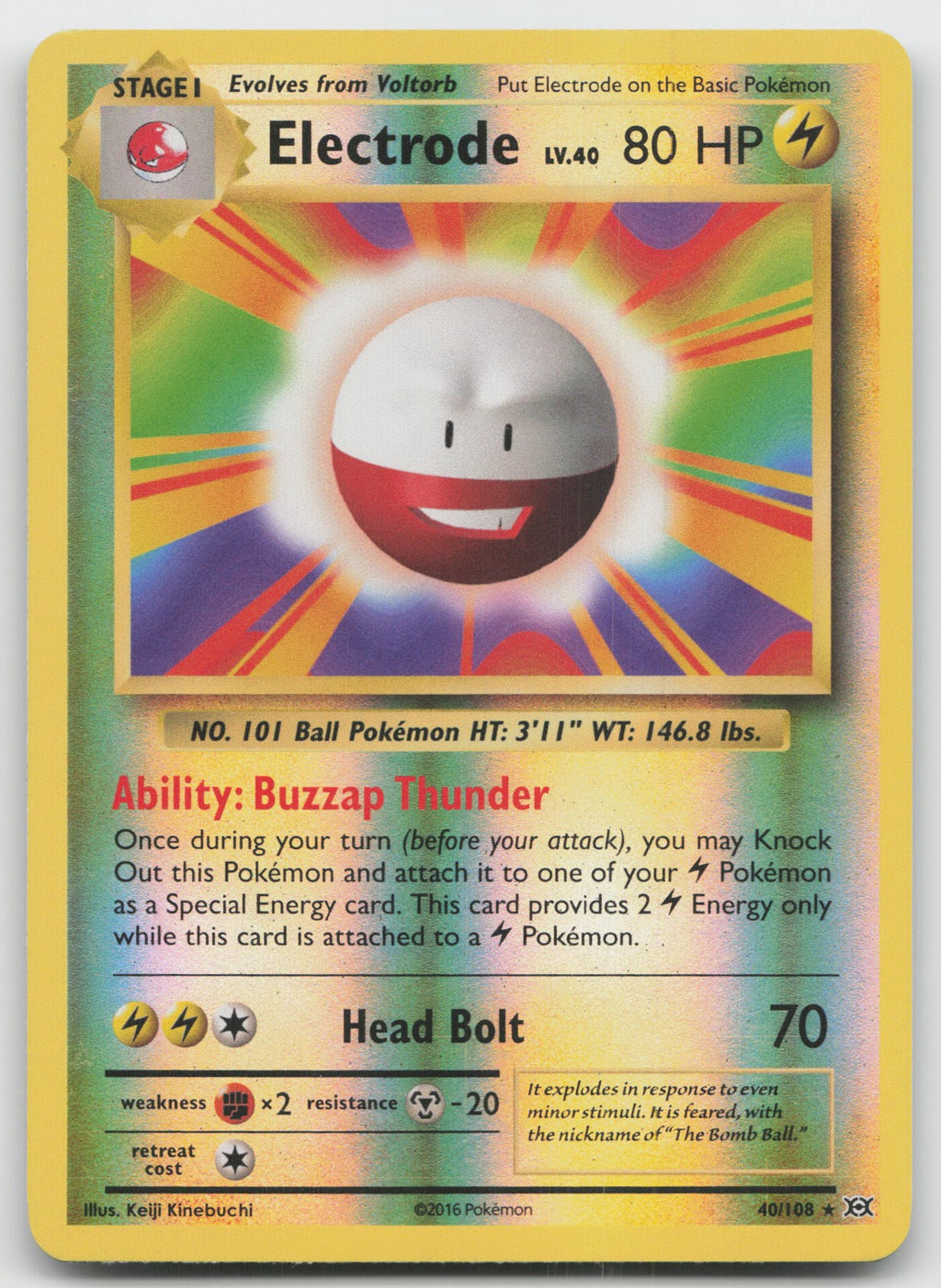 Electrode Reverse Holo Rare XY - Evolutions 40/108 VLP
