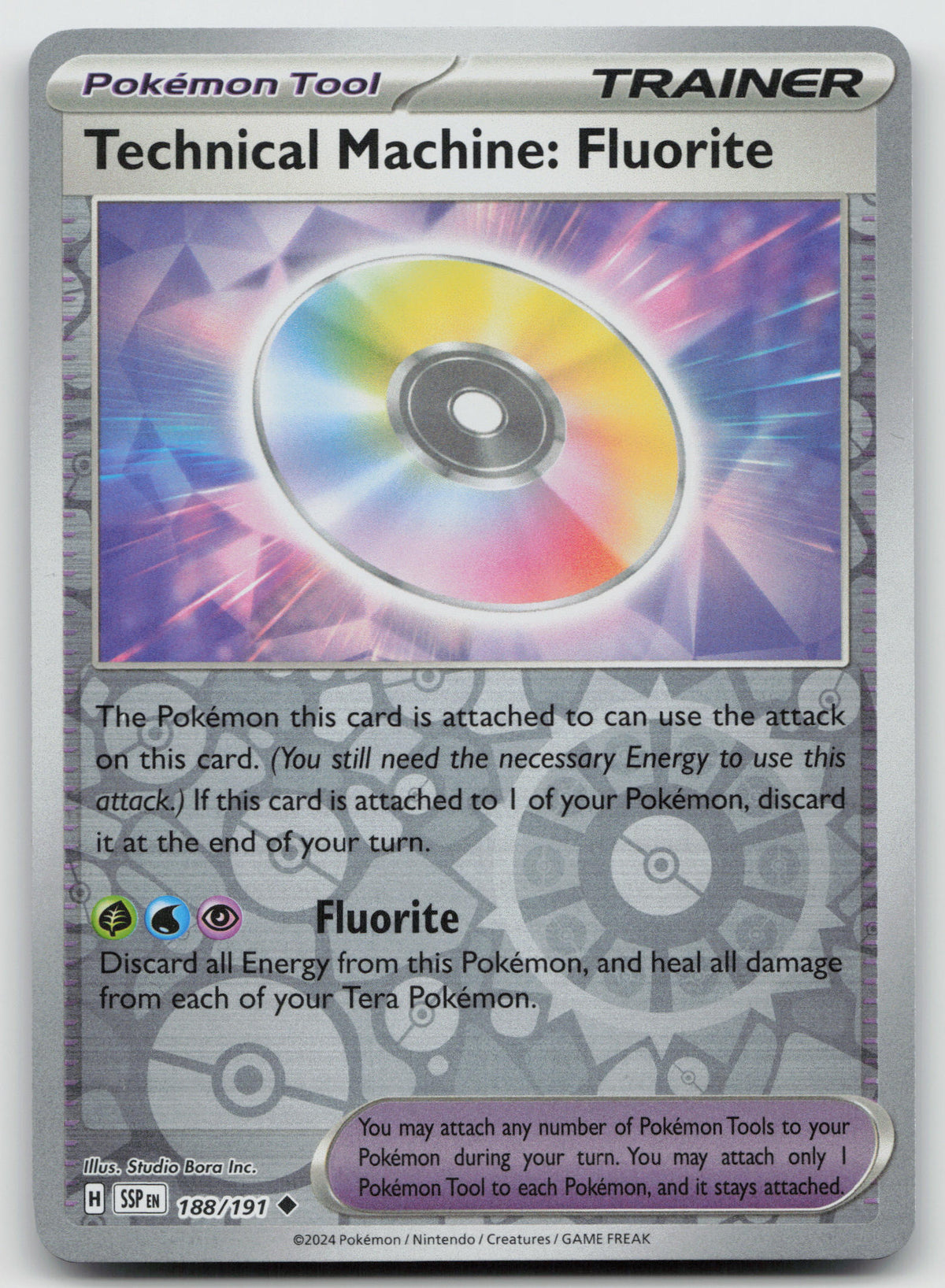 Technical Machine: Fluorite Uncommon Reverse Holo SV08 Surging Sparks 188/191 NM