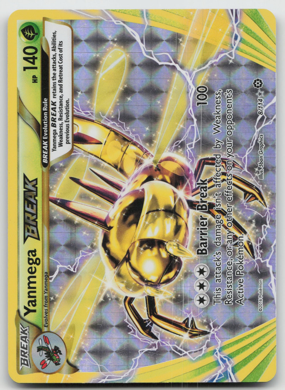 Yanmega BREAK Rare BREAK XY - Steam Siege 8/114 NM