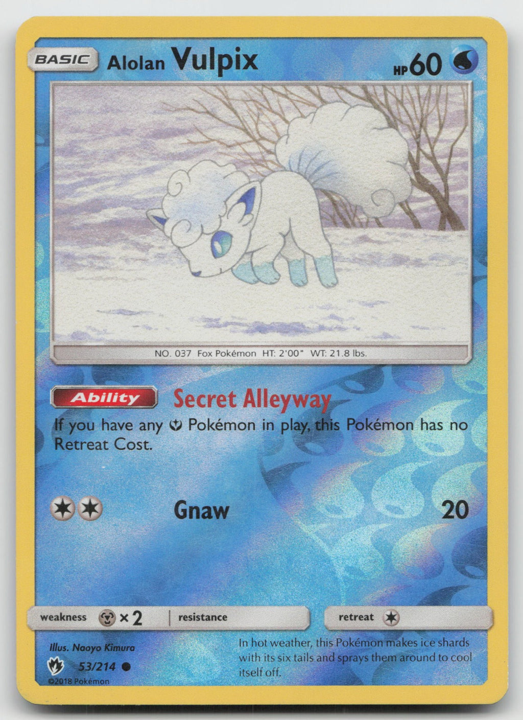 Alolan Vulpix Reverse Holo Common SM - Lost Thunder 53/214 NM