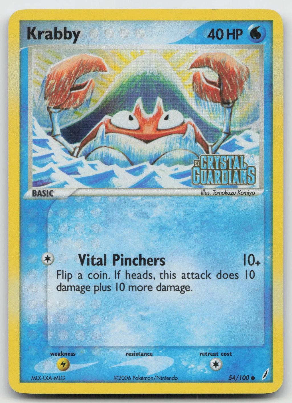 Krabby Common Reverse Holo Crystal Guardians 54/100 MP
