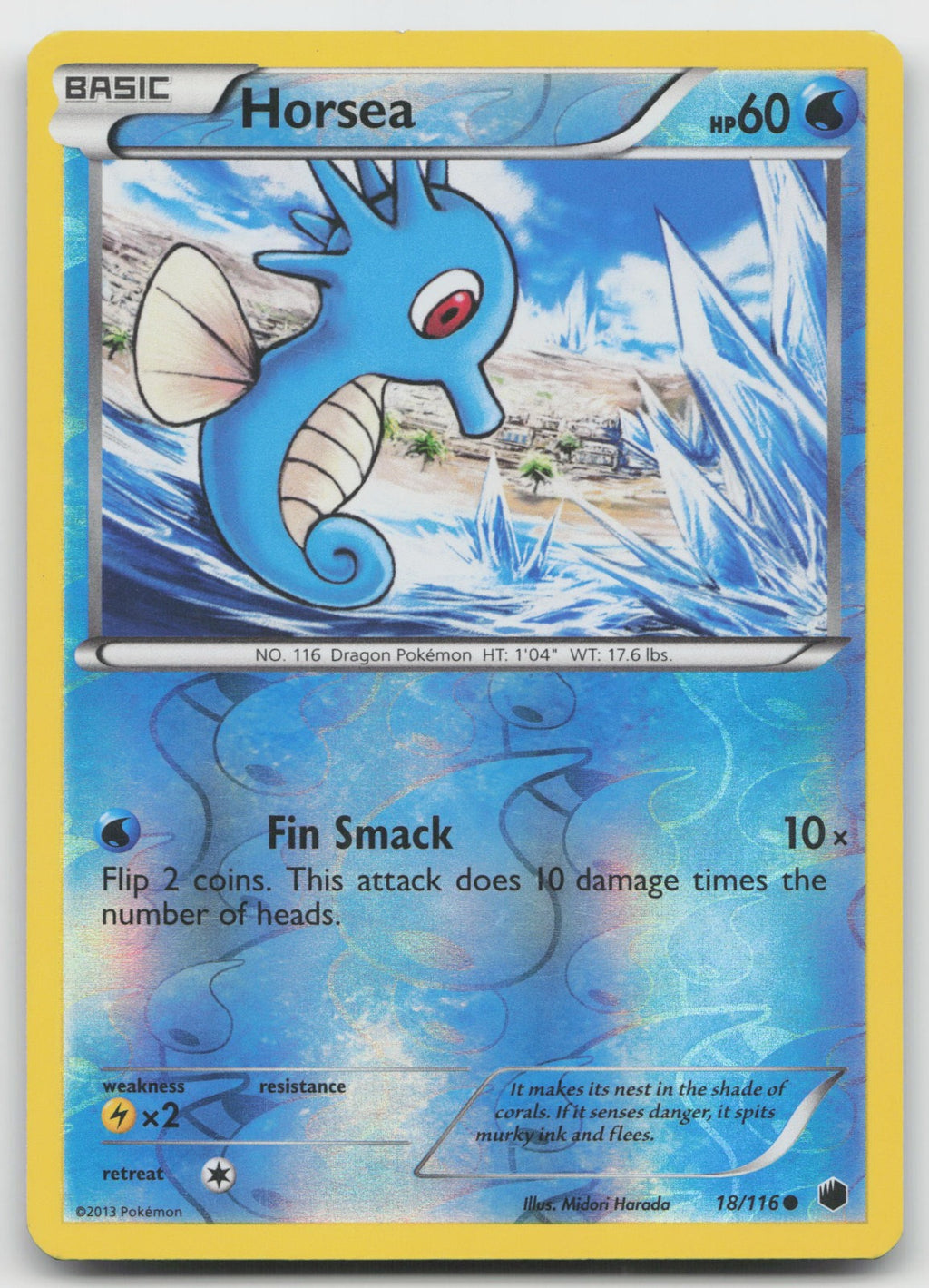 Horsea Common Reverse Holo Freeze 18/116 LP