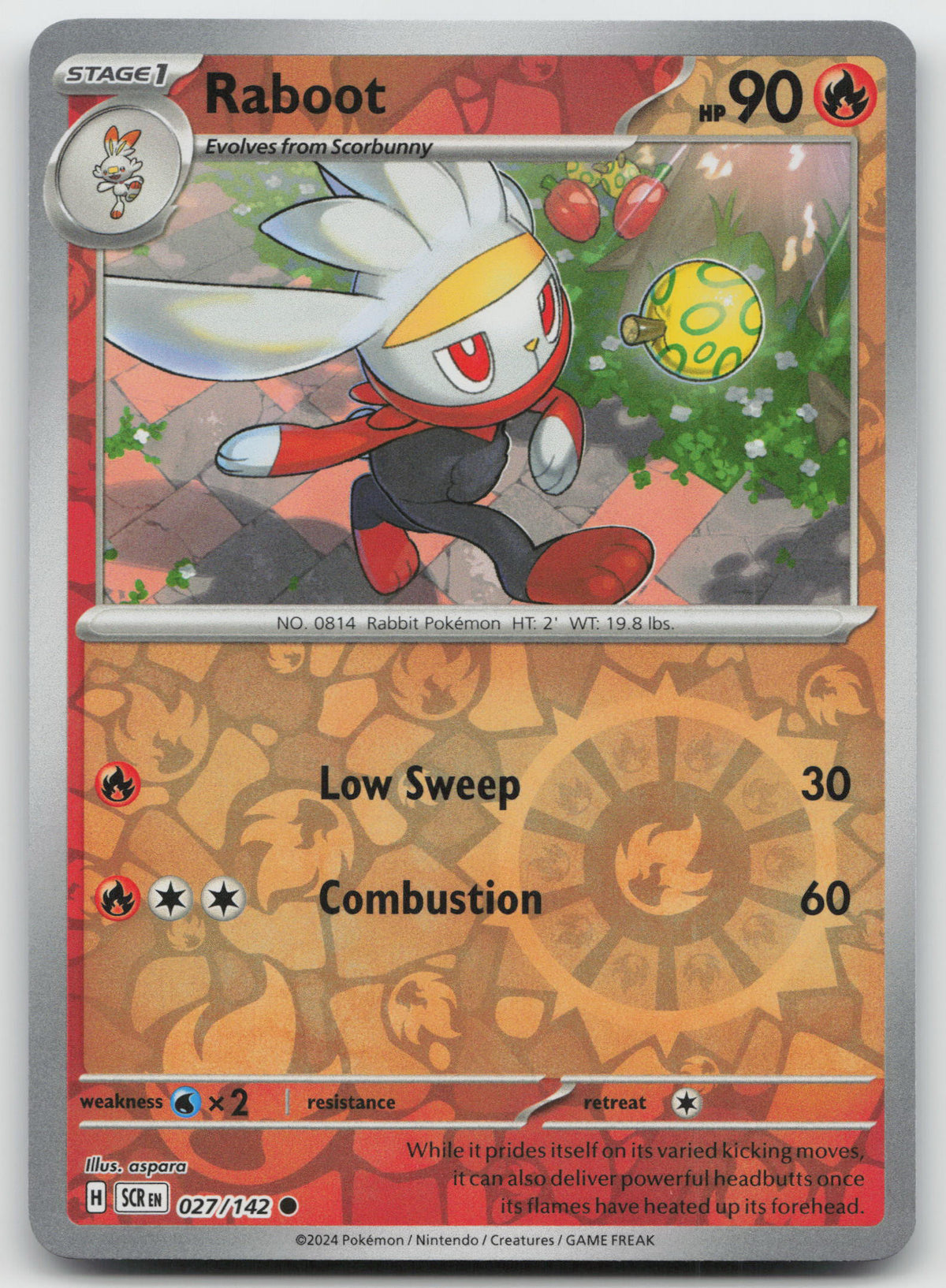 Raboot Common Reverse Holo SV07: Stellar Crown 027/142 NM