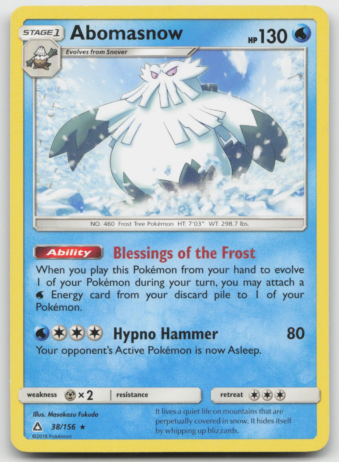 Abomasnow Rare SM - Ultra Prism 38/156 VLP