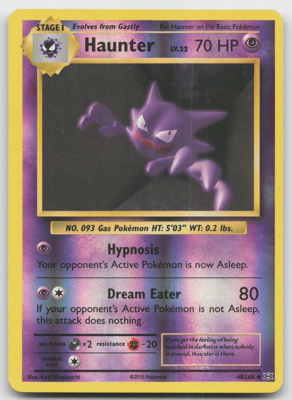 Haunter Reverse Holo Uncommon XY - Evolutions 48/108 VLP