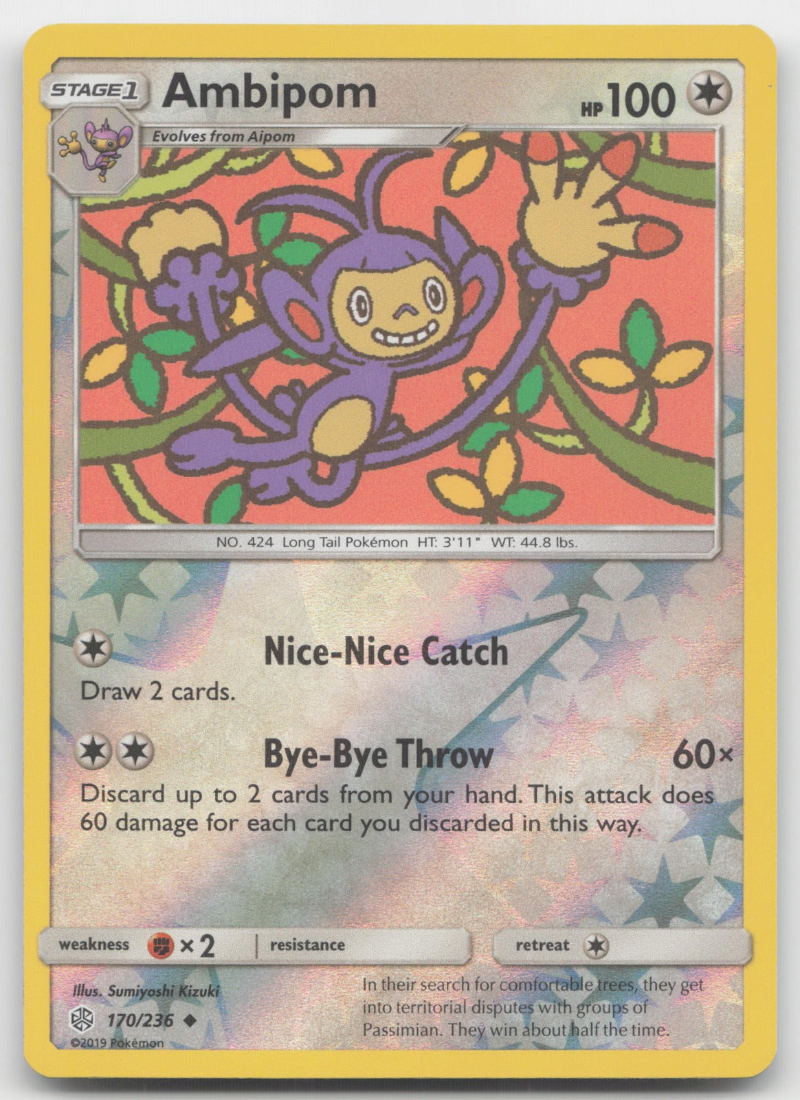 Ambipom Reverse Holo Uncommon SM - Cosmic Eclipse 170/236 NM