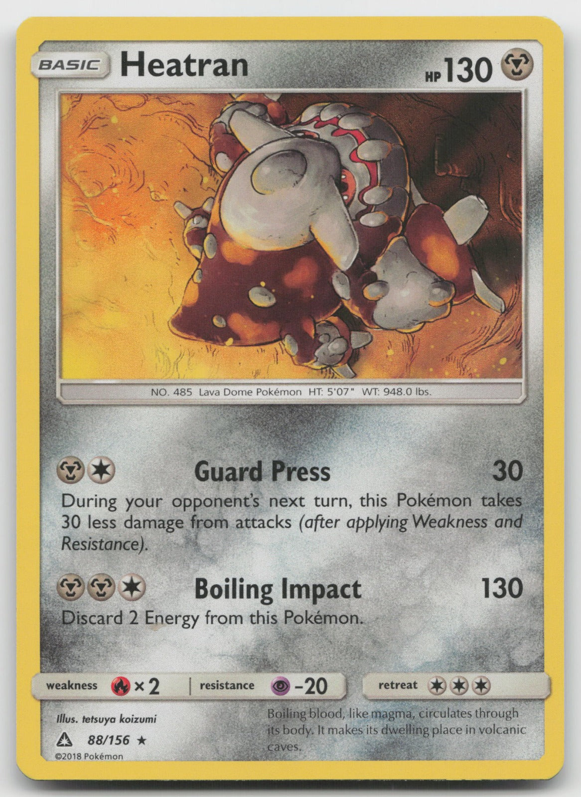 Heatran Holo Rare SM - Ultra Prism 88/156 VLP