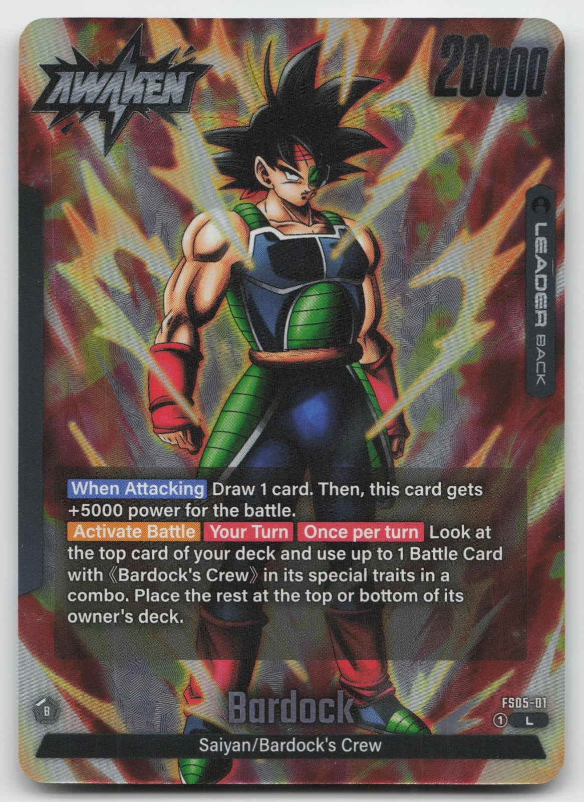 Bardock - Leader Holo Starter Deck 5: Bardock FS05-01 NM
