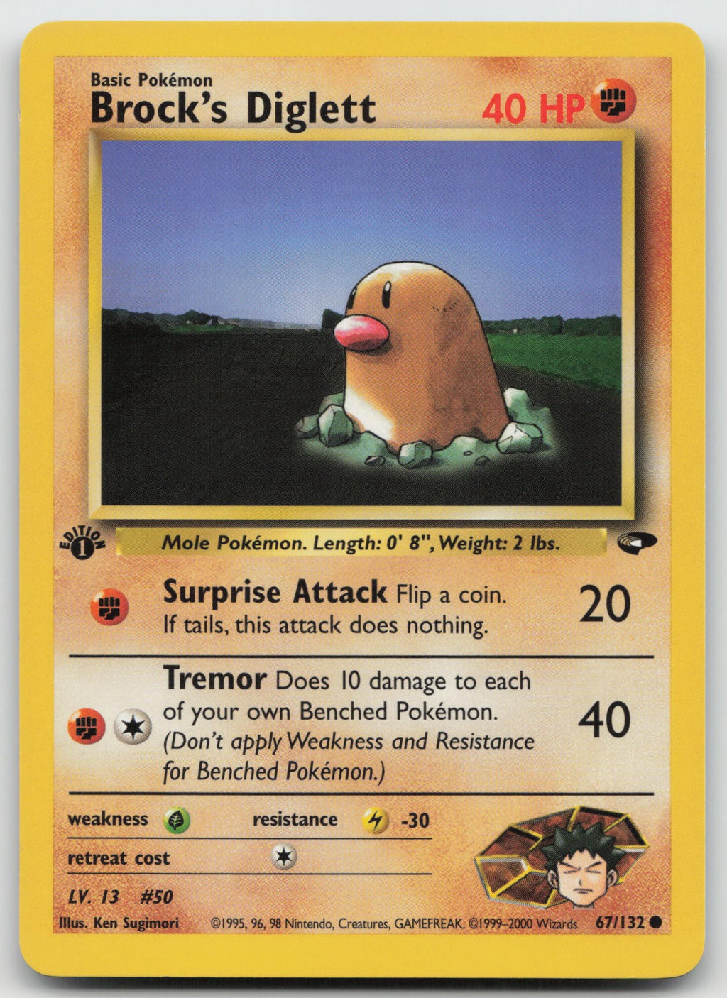 Brock's Diglett Common 1st Edition Gym Challenge 067/132 VLP