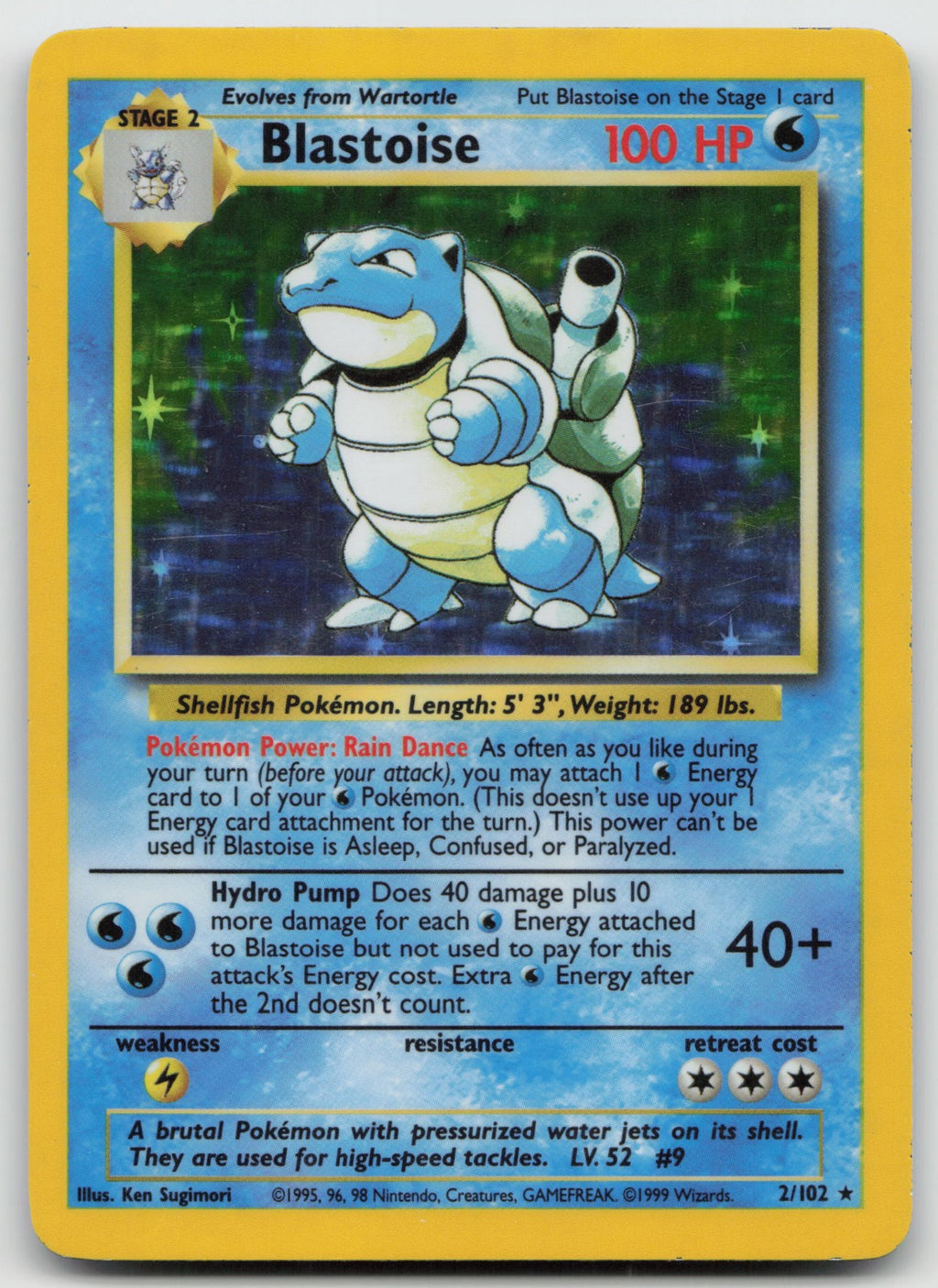 Blastoise Holo Rare Base Set 2/102 HP