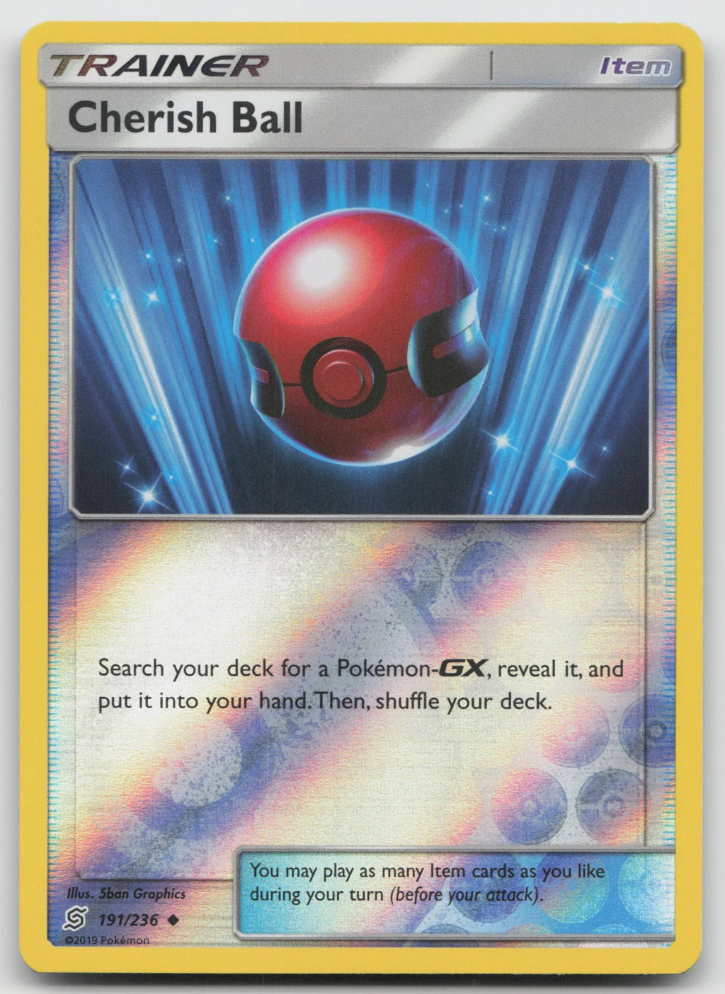 Cherish Ball Reverse Holo Uncommon SM - Unified Minds 191/236 NM