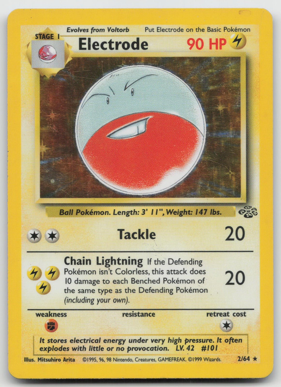 Electrode Unlimited Holo Rare Jungle 2/64 DMG