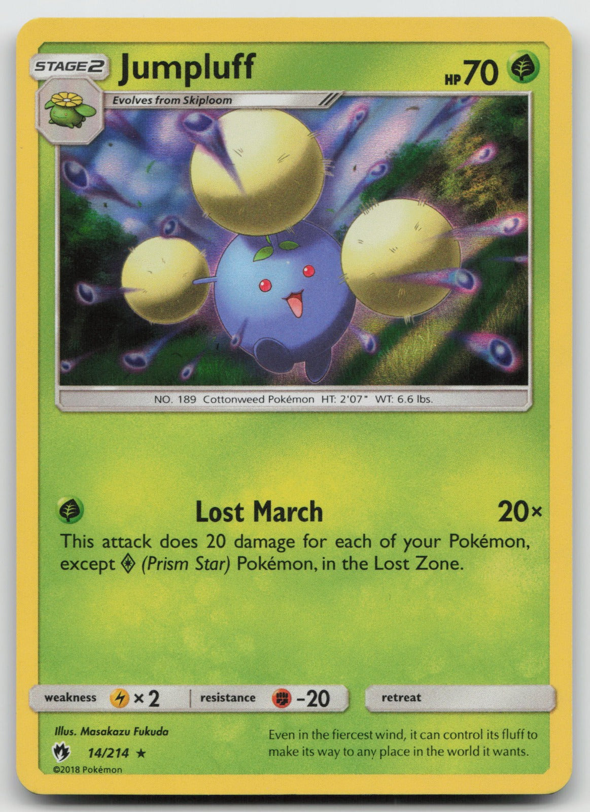 Jumpluff Holo Rare SM - Lost Thunder 14/214 NM