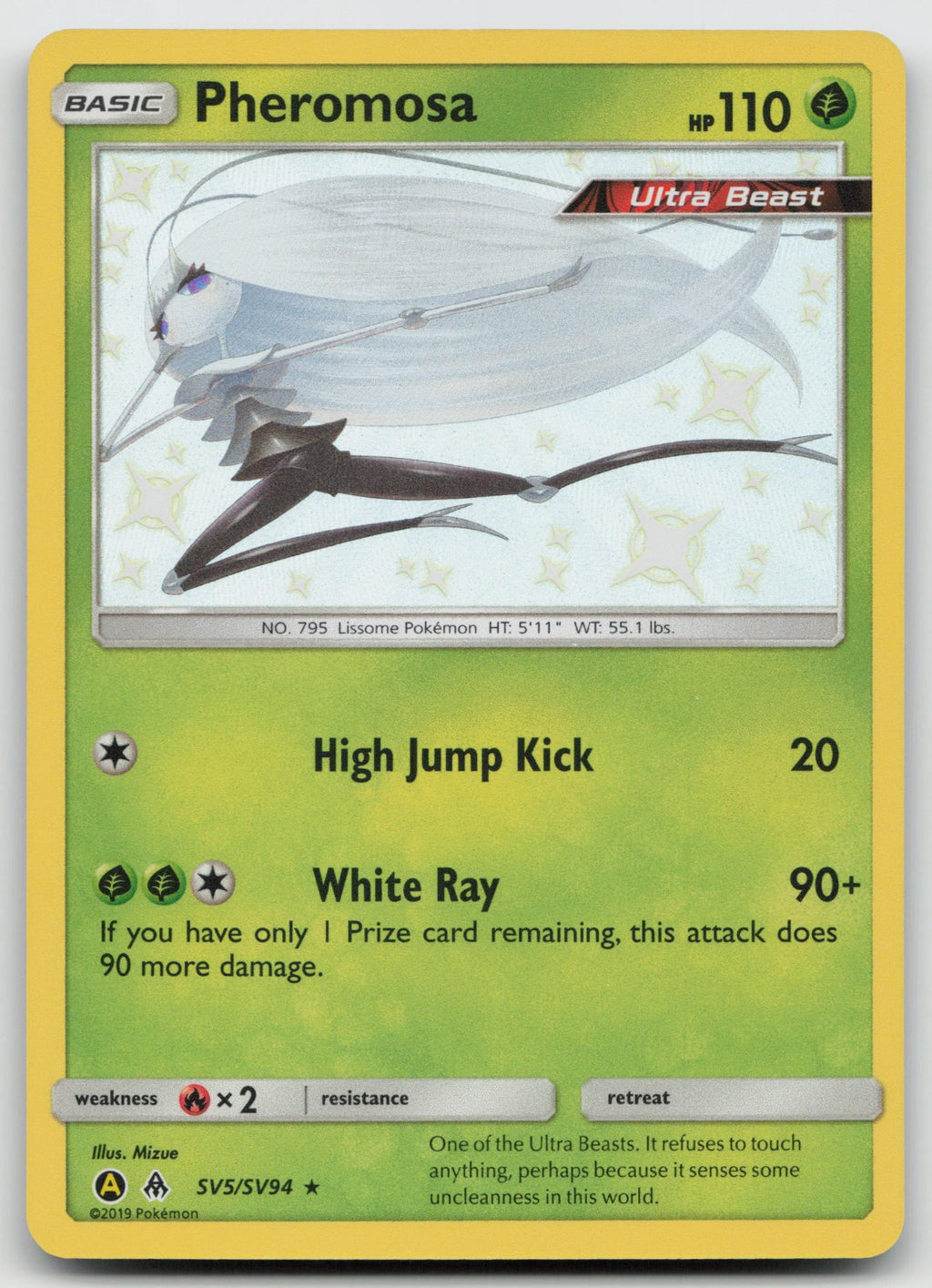Pheromosa Shiny Holo Rare Holo Hidden Fates: Shiny Vault SV5/SV94 NM