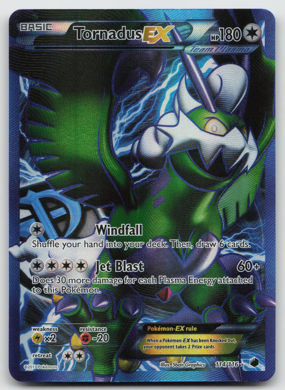 Tornadus EX (Team Plasma) (Full Art) Ultra Rare Holo Plasma Freeze 114/116 HP
